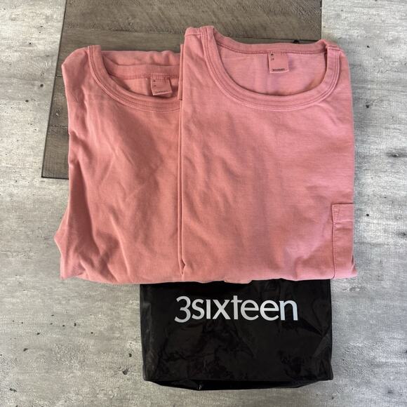 3sixteen Mens 2 Pack Heavyweight Crewneck Short Sleeve Pocket T-Shirts 2X NEW - Picture 1 of 5